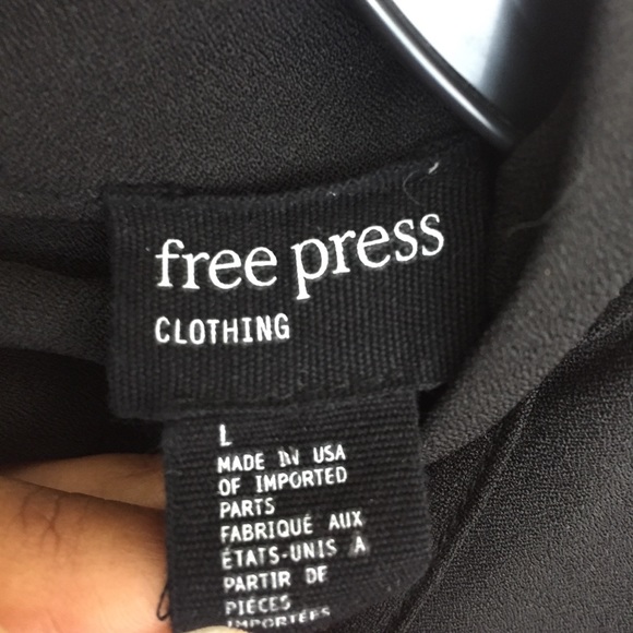 SALE
 Free Press sz Large Solid Black Swing Dress - Picture 3 of 7